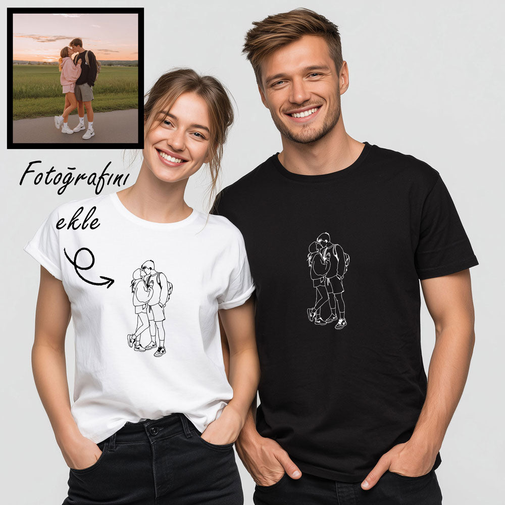 Kişiye Özel Fotoğraf Nakışlı Tişört