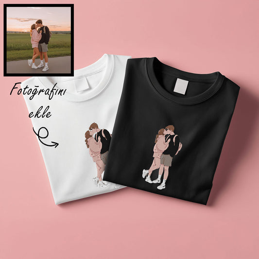 Kişiye Özel Fotoğraf Nakışlı Tişört