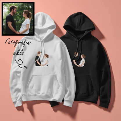 Kişiye Özel Fotoğraf Nakışlı Kapüşonlu (Hoodie)