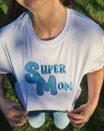 Kişiye Özel Fotoğraf Nakışlı Tişört Supermom